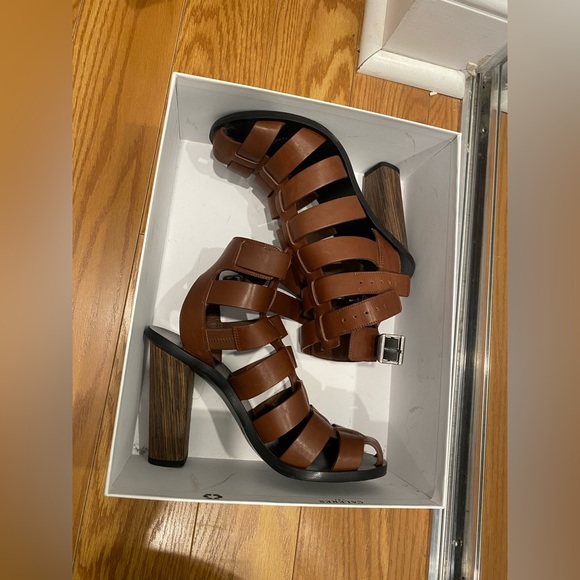 VINCE Nicolette Strappy Leather Sandal, Saddle - Picture 12 of 13